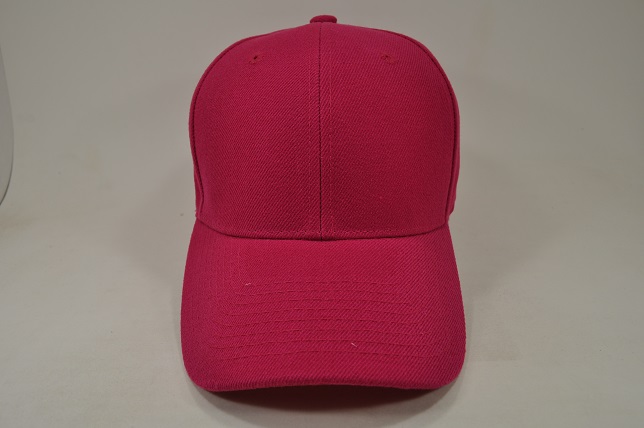 PLAIN 100% ACRYLIC VELCRO CAP-H.PINK