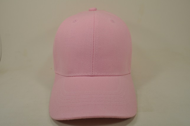 PLAIN 100% ACRYLIC VELCRO CAP-L.PINK