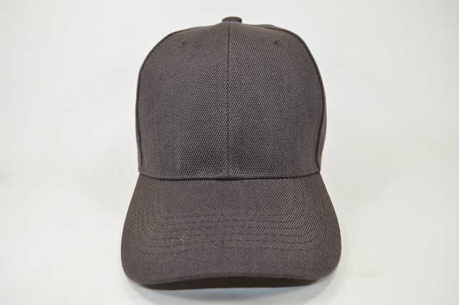 PLAIN 100% ACRYLIC VELCRO CAP-D.BROWN