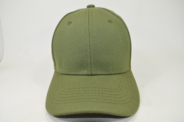 PLAIN 100% ACRYLIC VELCRO CAP-OLIVE