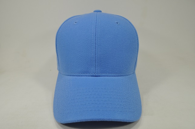 PLAIN 100% ACRYLIC VELCRO CAP-SKY BLUE