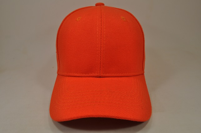 PLAIN 100% ACRYLIC VELCRO CAP-ORANGE