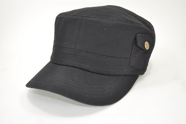 PLAIN COTTON CADET POCKET CAP BLACK