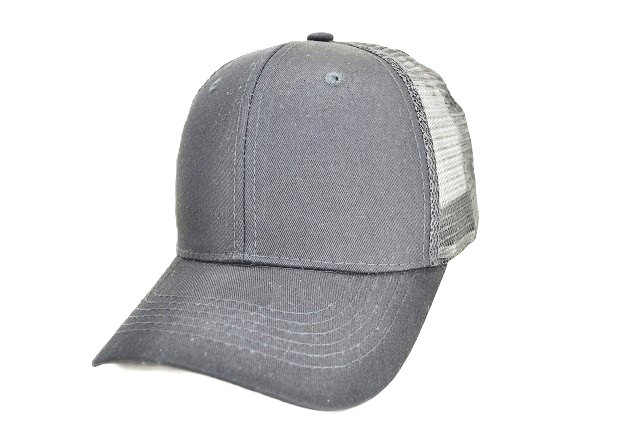 COTTON TRUCKER CURVE BILL MESH D.GREY/GREY MESH