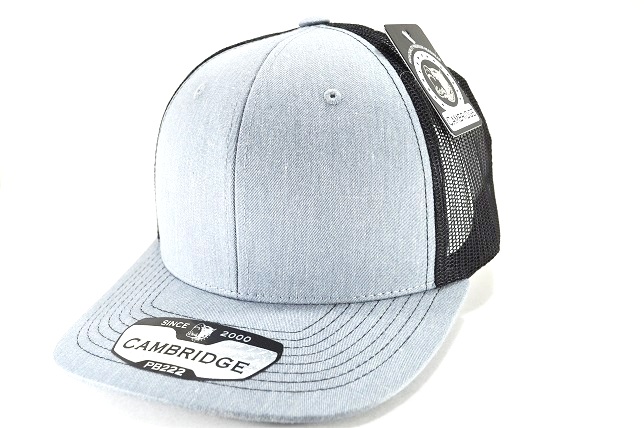 PB-222 CAMBRIDGE TRUCKER CAP-H.GREY/BLACK MESH