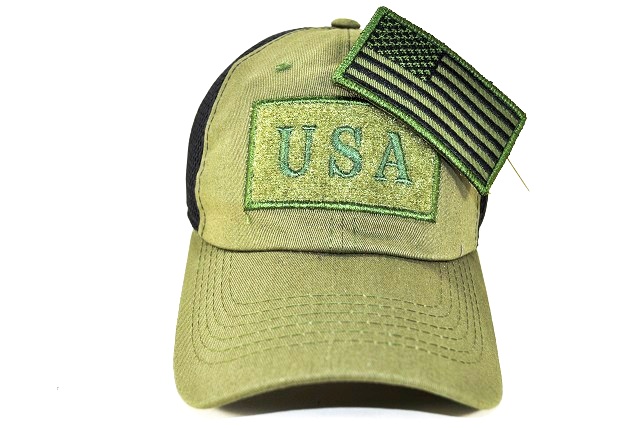 AF-20 AMERICAN FLAG LOGO PATCH CAP- OLIVE
