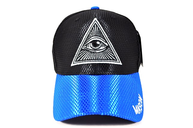 MS-031 MASON VELCRO CAP- ROYAL/BLACK