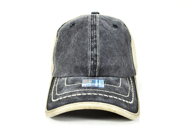 NP-005 PIGMENT NEW STITCH BRIM LINE BLACK/KHAKI MESH