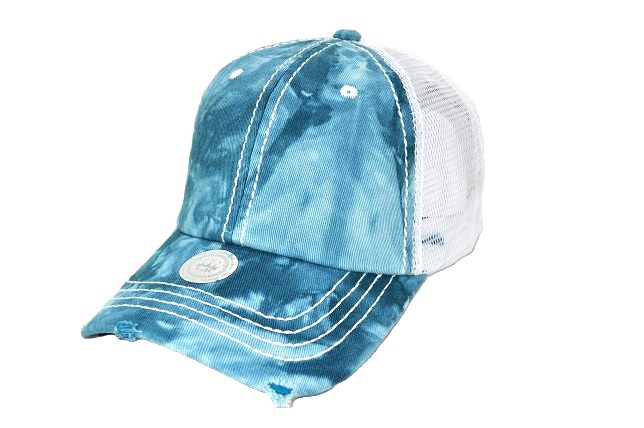 044-TIE-DYE-PLAIN-MESH TURQUOISE