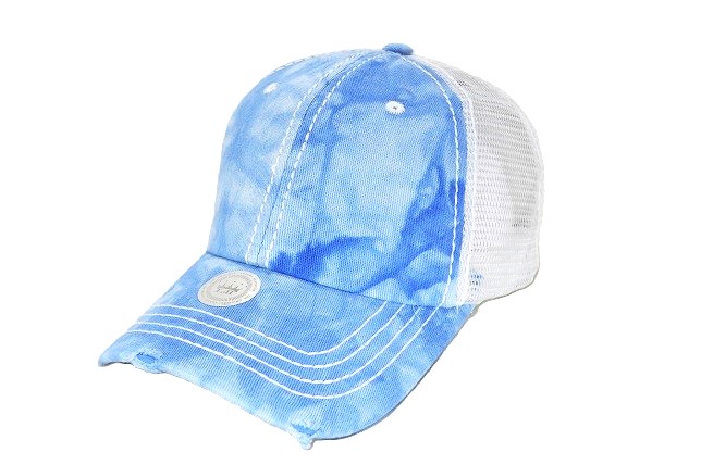 045-TIE-DYE-PLAIN-MESH SKY BLUE