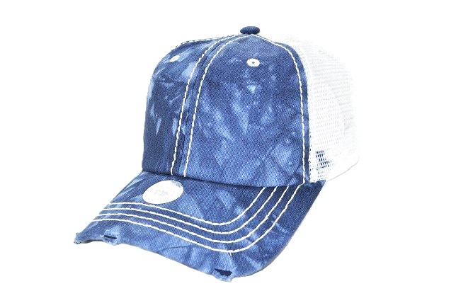 043-TIE-DYE-PLAIN-MESH NAVY BLUE
