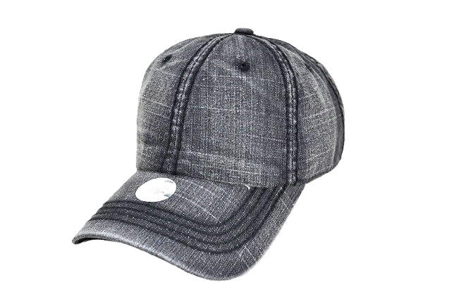 SEAMED WASH COTTON PLAIN - BLACK DENIM