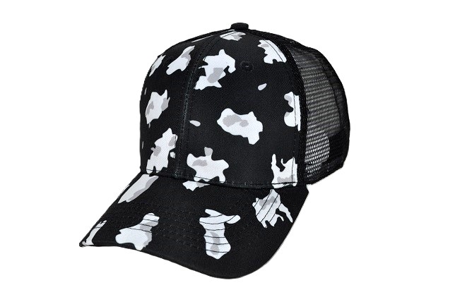 COW-001 COW PRINTED TRUCKER BLACK