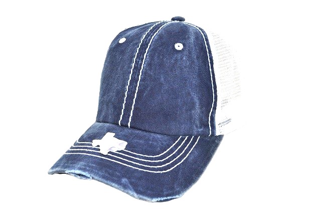 TS-012 PIGMENT VINTAGE THICK STITCH MESH CAP NAVY/WHITE