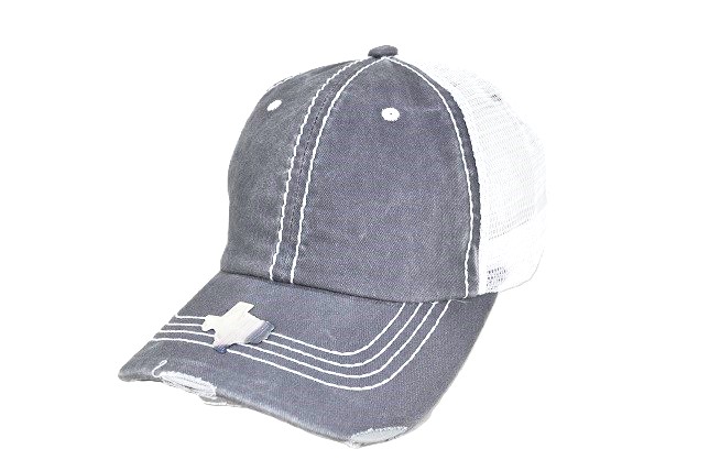 TS-002 PIGMENT VINTAGE THICK STITCH MESH CAP L.GREY/WHITE