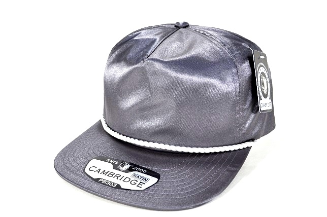 PB-303 5PANEL ROPE SATIN UNSTRUCTURED CAP - D.GREY