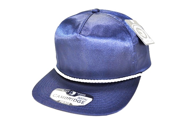 PB-303 5PANEL ROPE SATIN UNSTRUCTURED CAP - NAVY