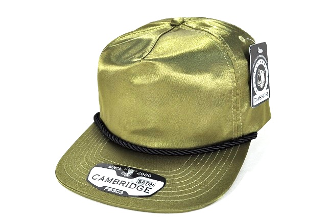 PB-303 5PANEL ROPE SATIN UNSTRUCTURED CAP - OLIVE