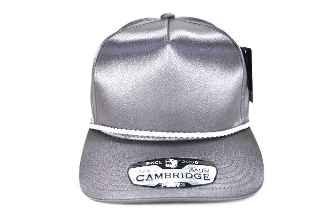 PB-273 5PANEL ROPE SATIN SNAP CAP - GRAY
