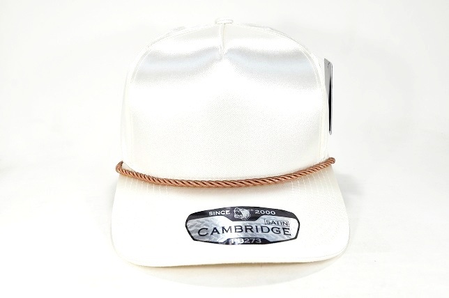 PB-273 5PANEL ROPE SATIN SNAP CAP - CREAM