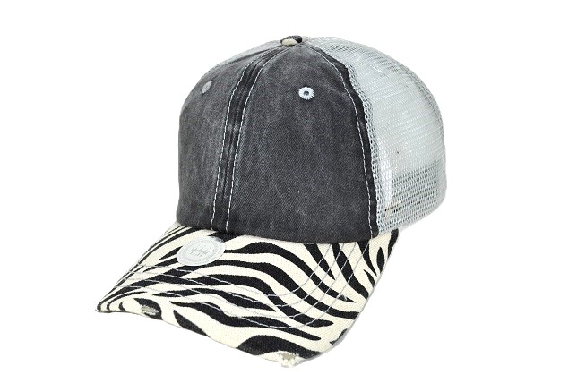 007 ZEBRA PIGMENT CAP BLK&WHITE/GREY MESH