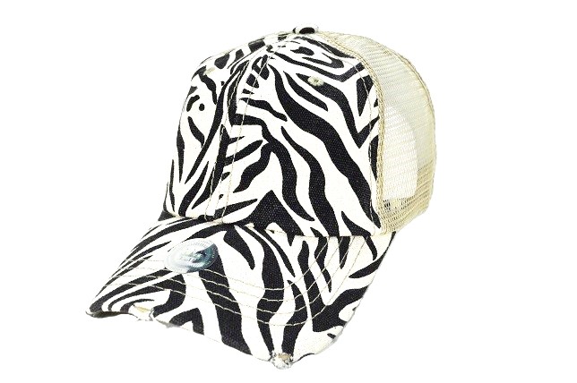 001-ZEBRA-MESH-CAP(BLACK)/KHAKI MESH