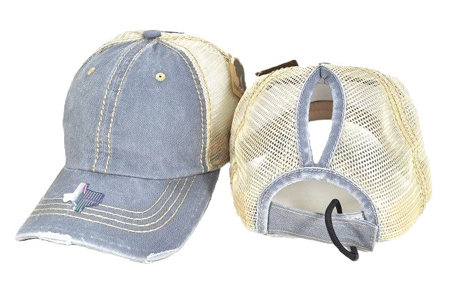 005-PIGMENT PONYTAIL MESH BACK L.GREY/KHAKI