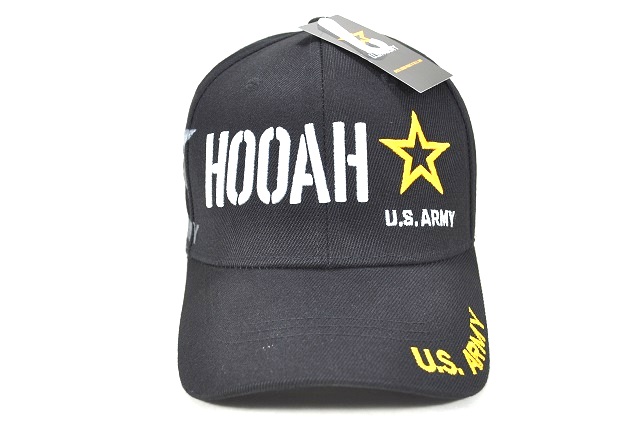 CAP-1223B ARMY STAR HOOAH CAP -BLACK