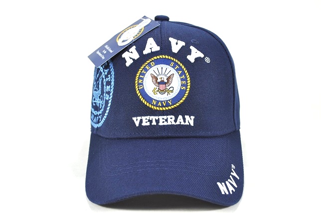 CAP-1451N NAVY EMB VETERAN E/SHADOW CAP - NAVY