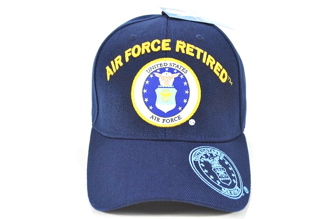 CAP-1332N AF EMB RETIRED W SHADOW ON BILL CAP - NAVY
