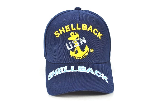 CAP-1474N USN ANCHOR SHELLBACK CAP - NAVY