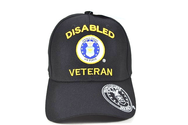 CAP-1372B AF EMB DISABLED VET CAP - BLACK