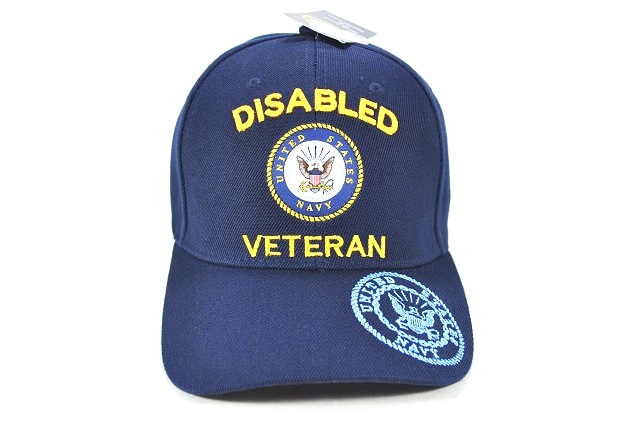 CAP-1472N NAVY EMB DISABLED VET CAP - NAVY