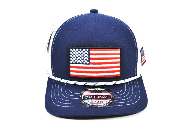 AF-38 AMERICAN FLAG TRUCKER MESH - NAVY/WHITE