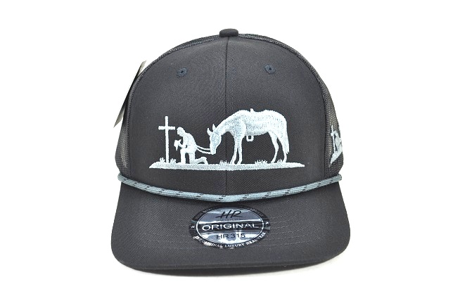 CC-50 PREACHING COWBOY TRUCKER MESH - BLACK/BLACK