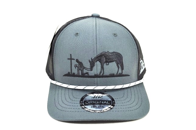 CC-51 PREACHING COWBOY TRUCKER MESH - CHARCOAL/BLACK